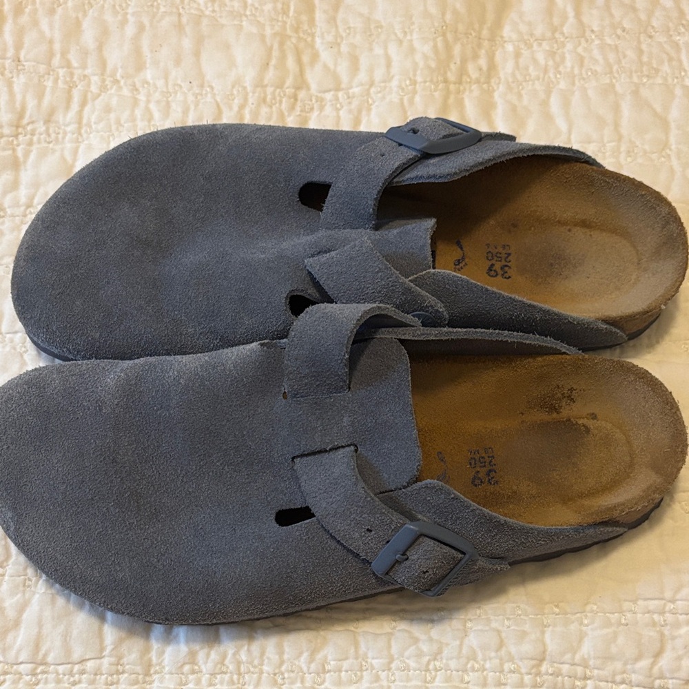 Birkenstock Blue Suede Mules
